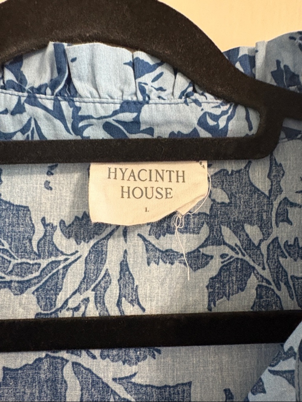 Hyacinth house tuckernuck Steel Blue Floral Bennett Maxi Dress size large - Picture 3 of 3